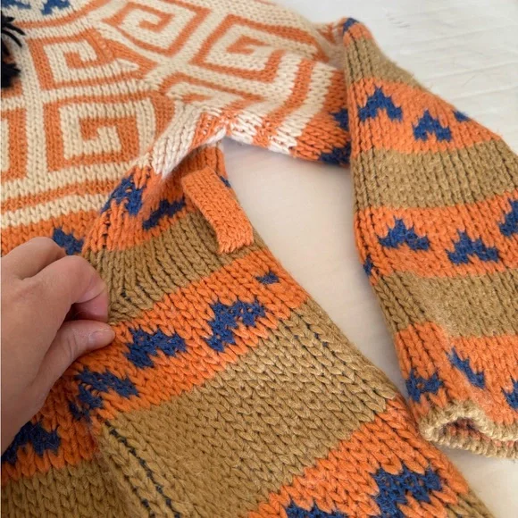 Mother Runaway Child Open Cardigan Fringe Coral Women’s Sz Large Alpaca NO BELT - Picture 6 of 14